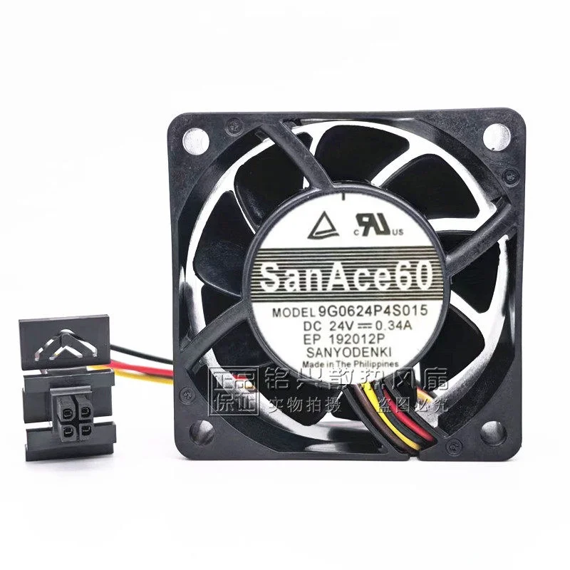 

SANYO DENKI 9G0624P4S015 DC 24V 0.34A 60x60x25mm 4-Wire Server Cooling Fan
