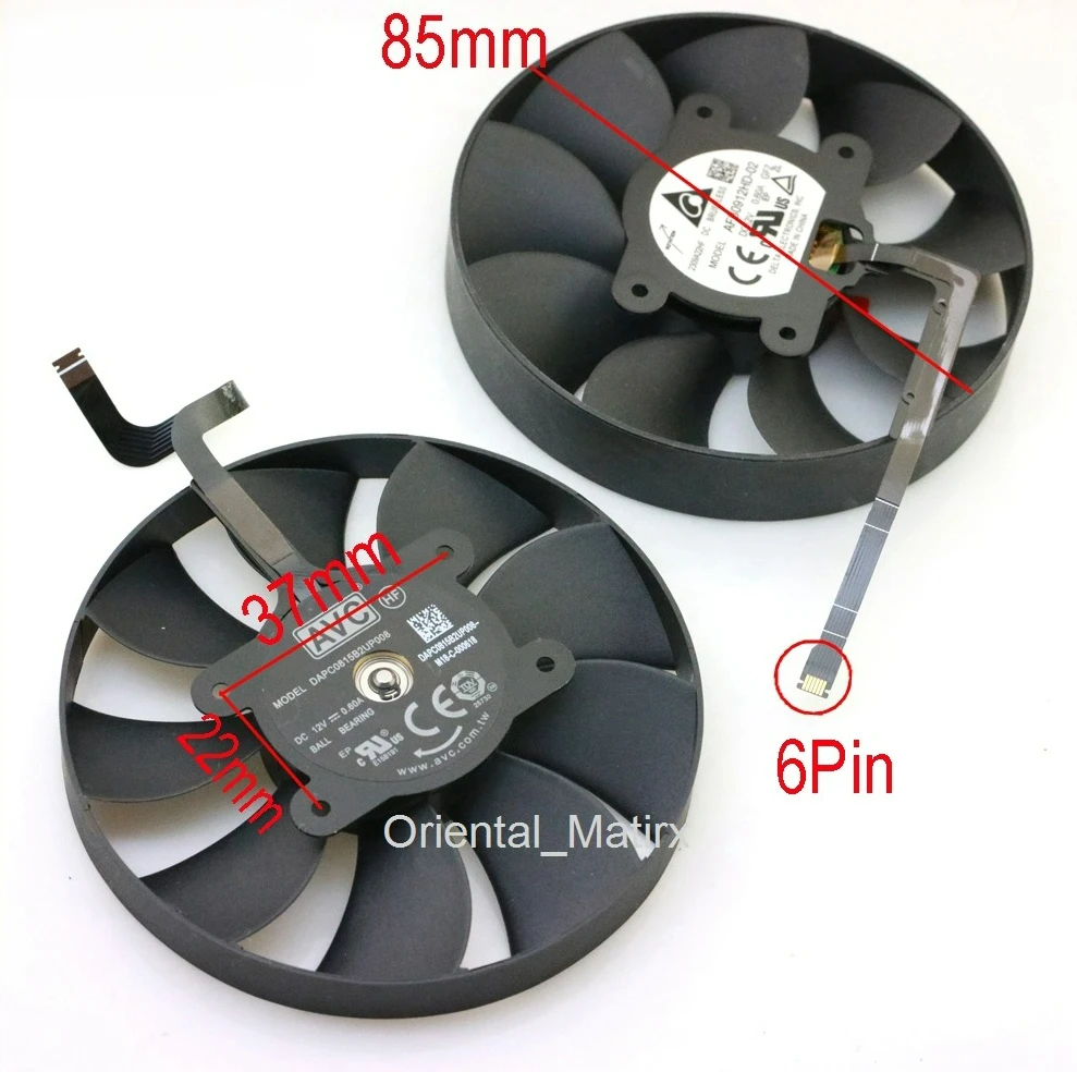 AFB0912HD-02 DAPC0815B2UP008 85mm 12V 0.6A VGA Fan For NVIDIA GeForce RTX3080 RTX3070Ti Graphics Video Card VGA Fan