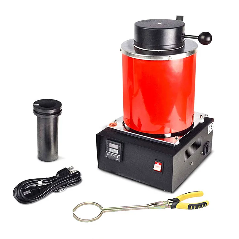 Jewelry Making Tools For Precious Metals Gold Silver Tin Aluminum Crucible Machine 2KG Portable Melting Furnace