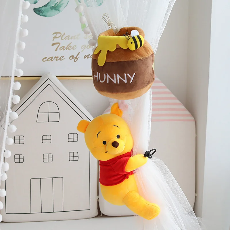 Disney Plush Curtain Buckle Cute Creative Winnie The Pooh Doll Cartoon Honey Pot Toys Kids Room Decoration Curtain Buckle Strap