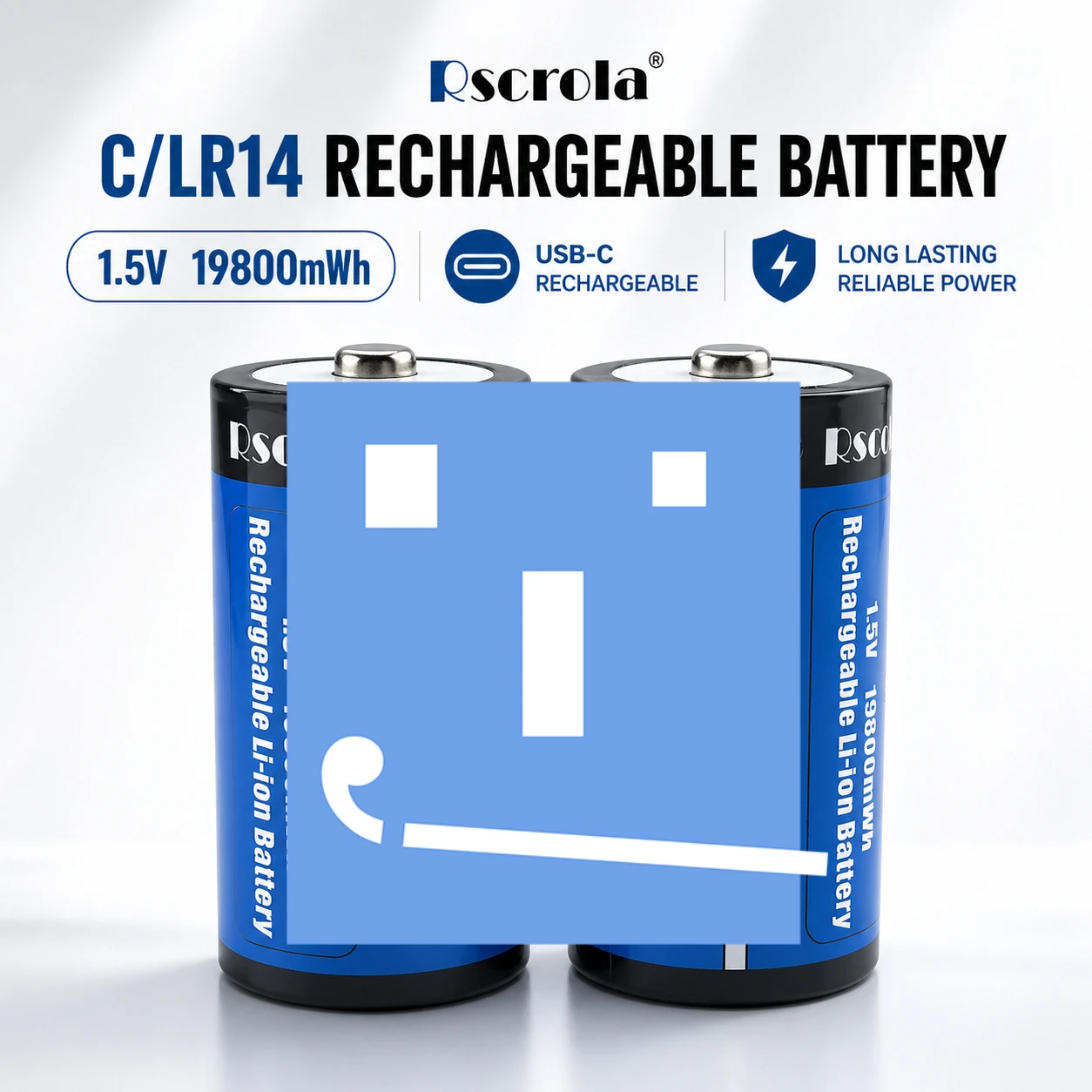 1.5V C Size 19800mWh Type-C Rechargeable Lithium Battery LR14 High Capacity Battery for Flashlight Gas Stove