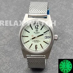 38mm Sapphire Glass  Green Full Luminous Dial Stainless Steel Watch Japan Nh35 Automatic Movement