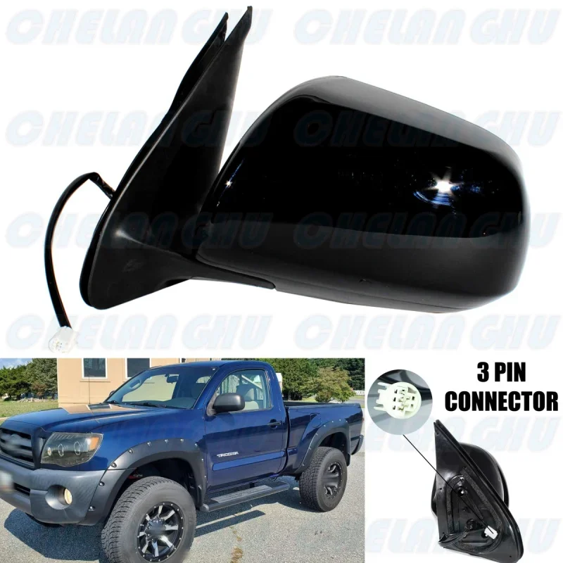 

Mirror Assembly For Toyota Tacoma 2005 2006 2007 2008 2009 2010 2011 US Version Left Side 3 Pins black Painted Power Adjust