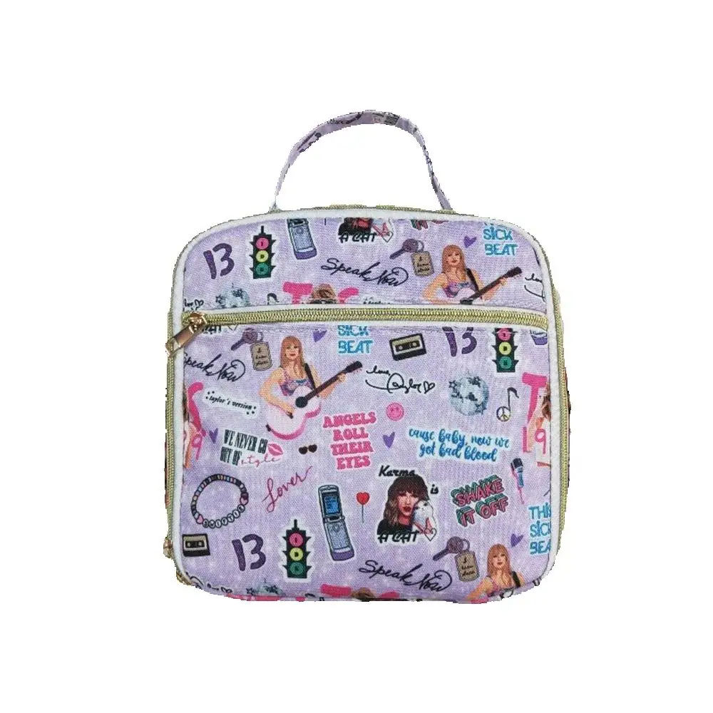 

Baby Girls Purple Singer Lunch Dinnder Picnic Thermal Bags Boxes8.5*8.5*3.2 inches