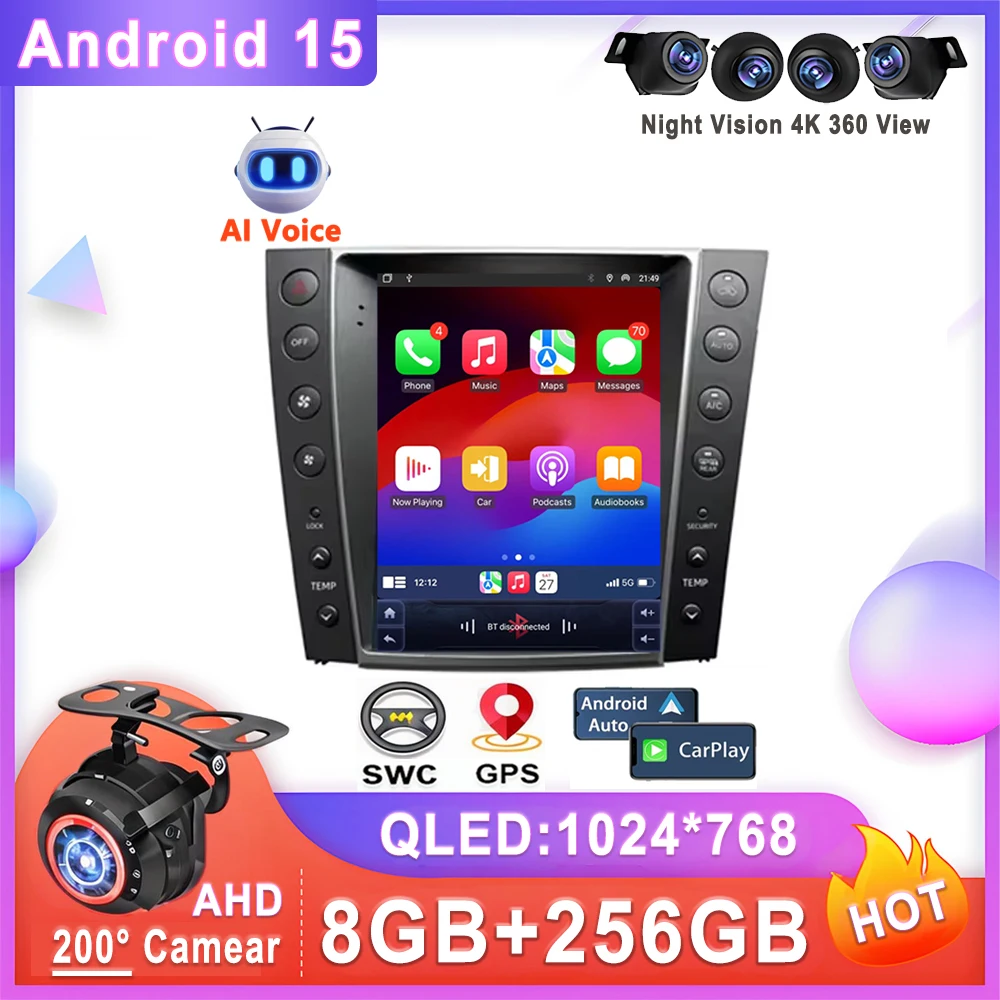 Car DVD Android 15 For Lexus GS300 S190 GS350 GS400 GS430 GS450h GS460 GS 300 III 3 350 400 430 450h 460 2004 - 2011Multimedia
