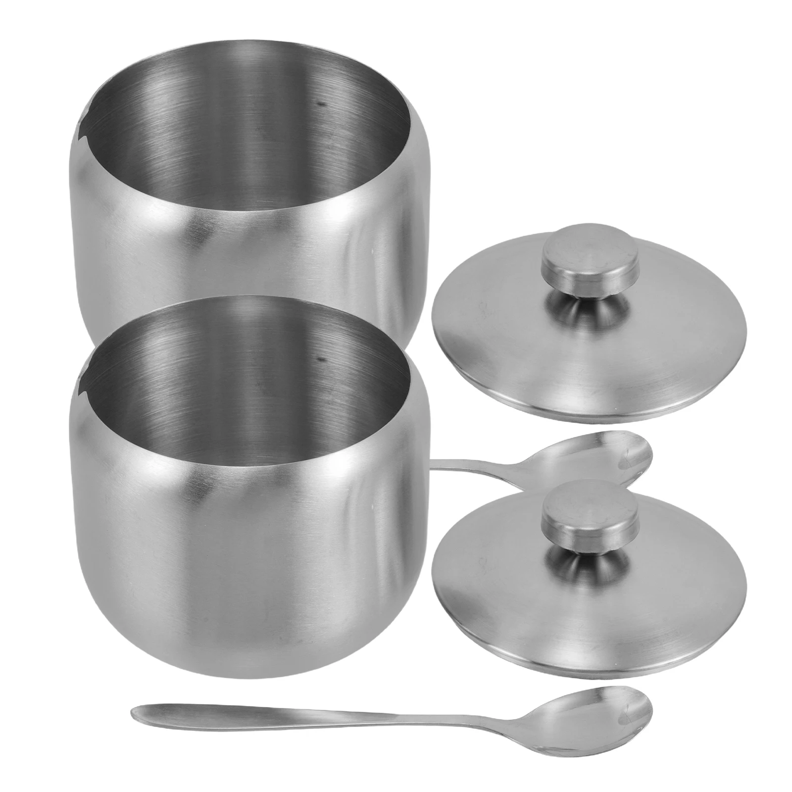 

2 Pcs Spice Jar Grinding Kitchen Condiment Containers Salt and Seasoning Pot Metal Sugar
