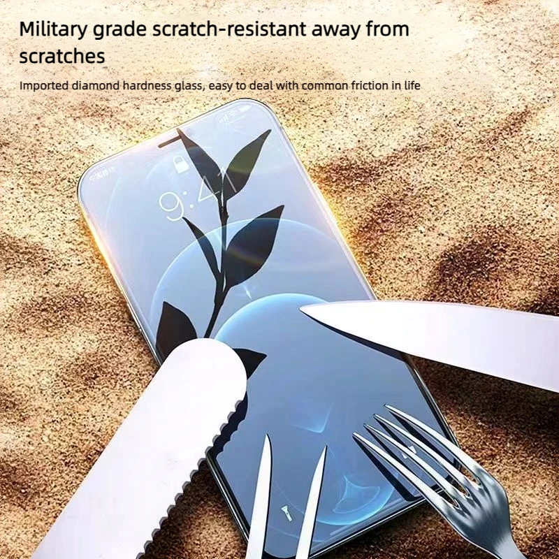 

1Pcs 8K Dust free Installation Tempered Glass For iPhone 13 14 15 11 12 Pro Max Mini 15 14 Plus X XR XS Privacy Screen Protector