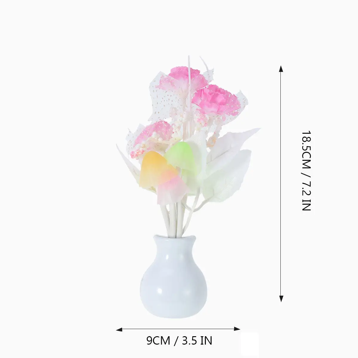 Tulip 7-Color Changing Flower LED Night Light Pink Plug-in Eye Protection Sleep Lamp for Bedroom Nursery Hallway