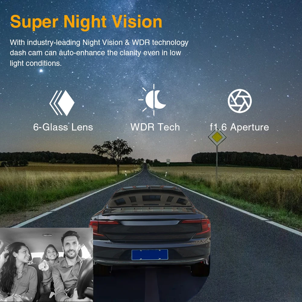 Dual Lens Auto Kamera DVR 1080P Front Interior View Dashcam Fahrzeug Video Recorder Nachtsicht Loop Aufnahme Black Box – Detail 2