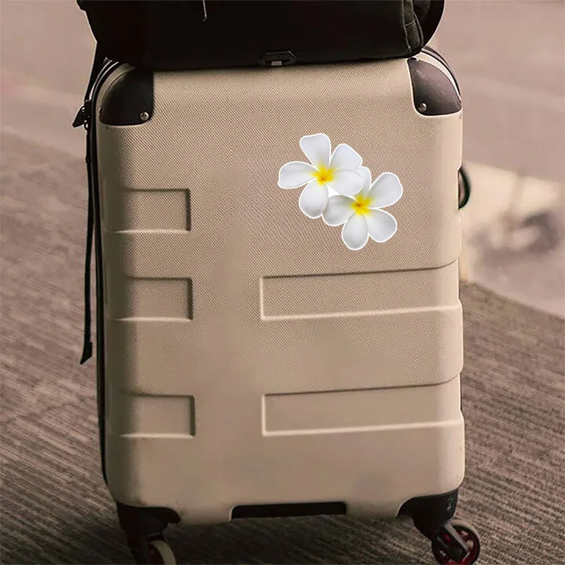 

Plumeria Flower Sticker Waterproof UV-Resistant Vinyl Decal for Motorcycle Car Window Bumper Laptop Luggage Water Bottle