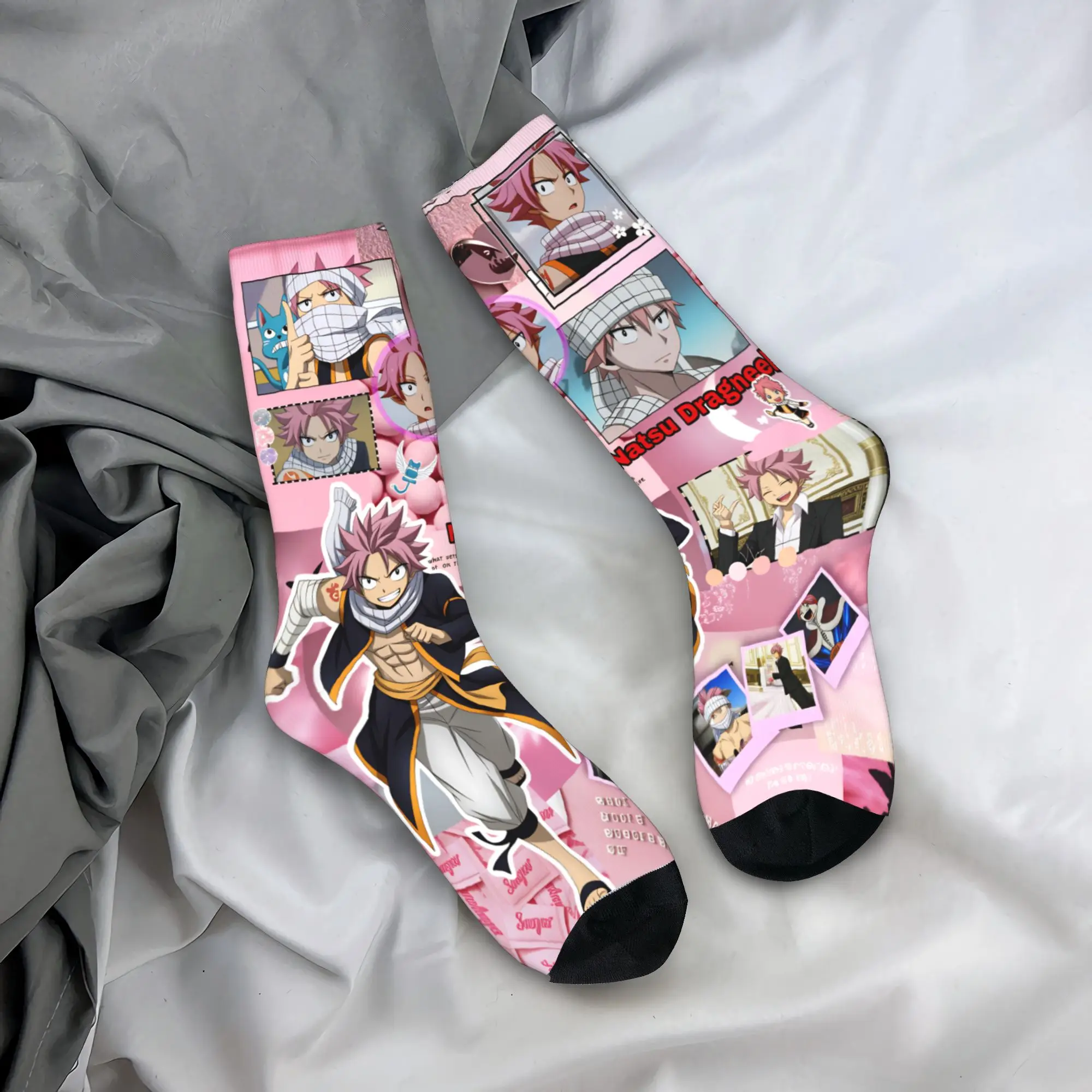 Men's Socks Fairy Tail  Japanese Anime Stockings Anti Skid Soft Breathable Socks Winter Funny Design Climbing Socks