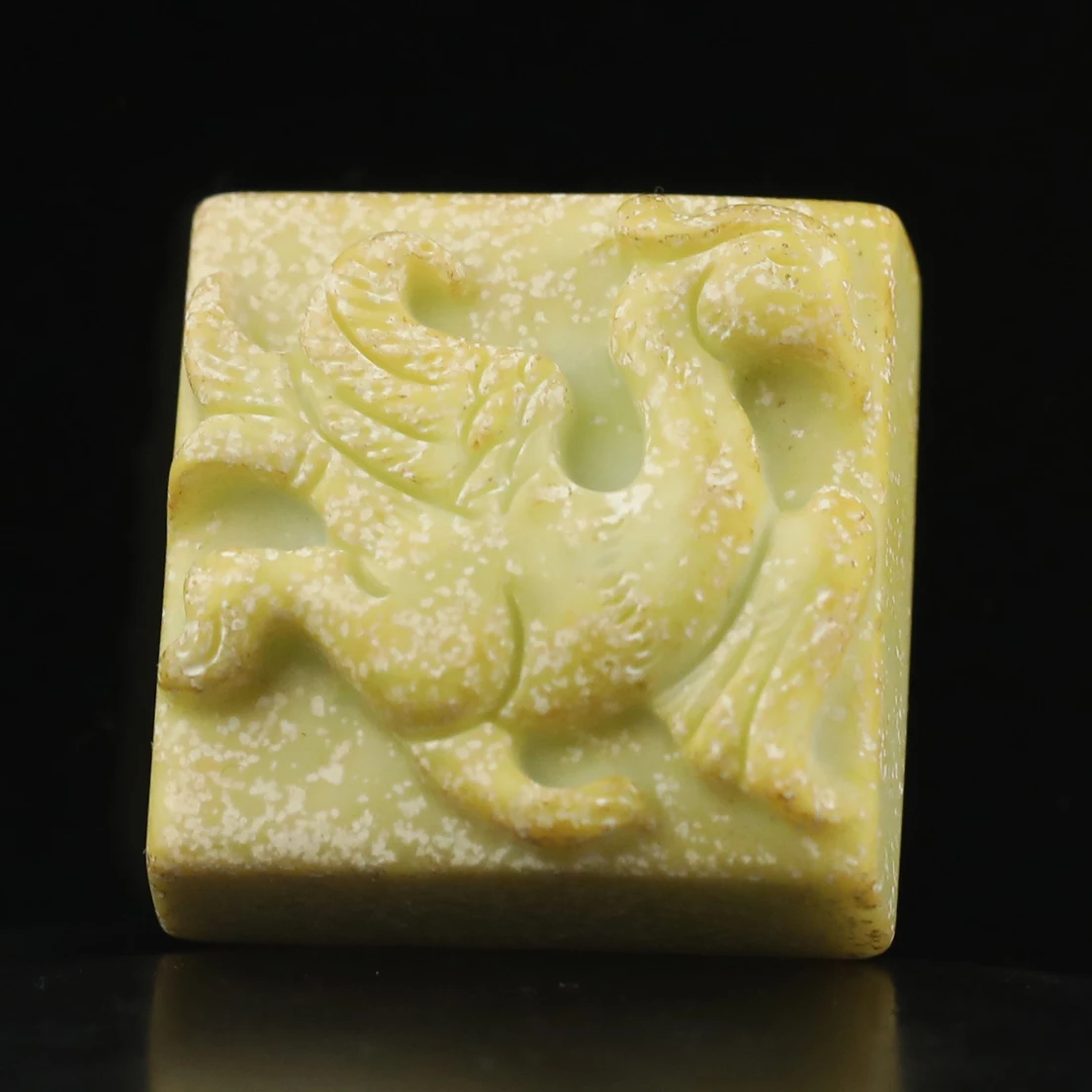 الصين اليشم الطبيعي منحوتة تمثال التنين ختم قلادة قلادة e