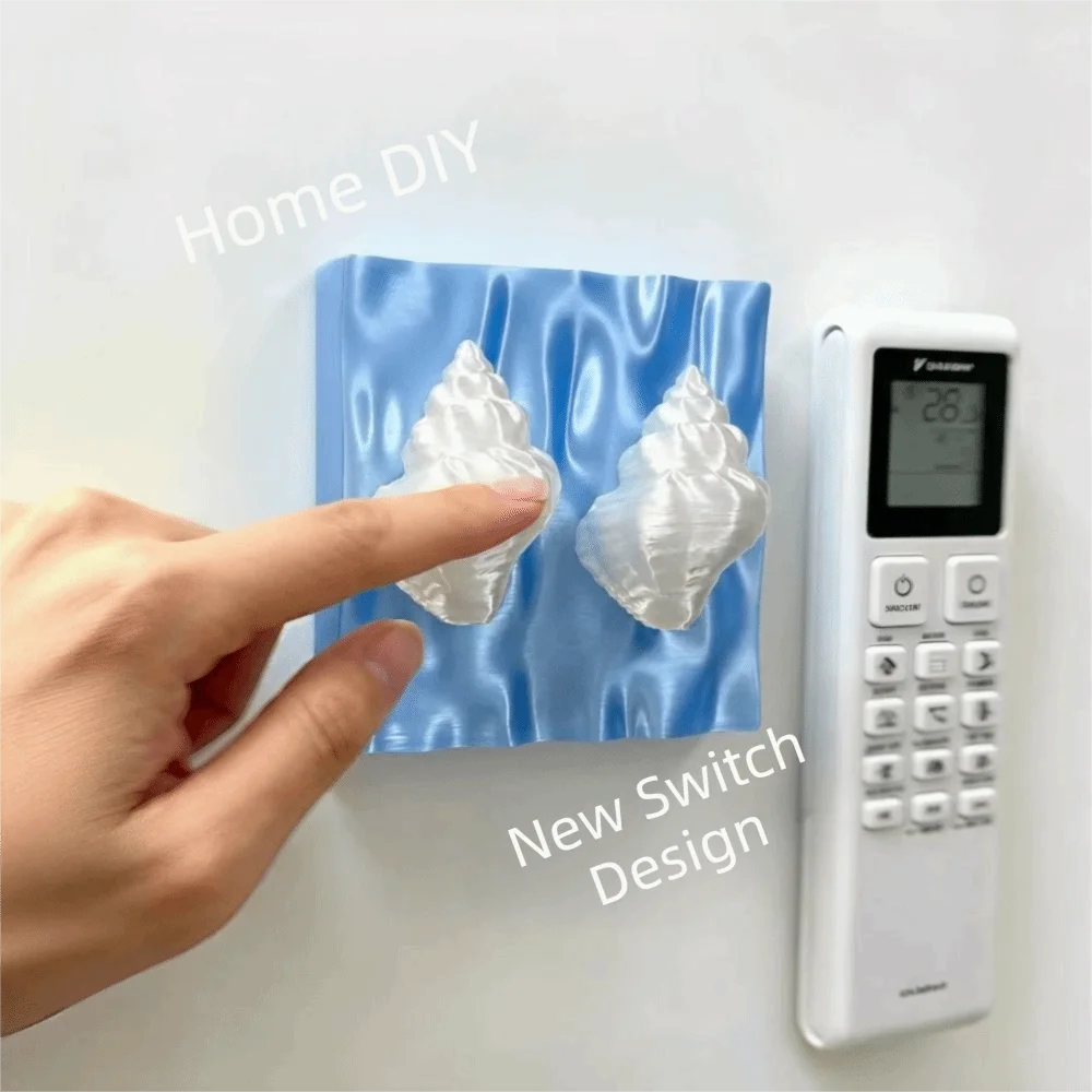 3D Printed Light Switch Protector Three-Dimensional Shape High Appearance Level Light Switch Cover Ocean Themed