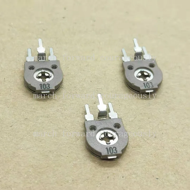 100pcs for TAIYOHM 10K Adjustable Potentiometer - Vertical 3-pin Design - 103 Adjustable Resistor - 8MM Fine-Tuning