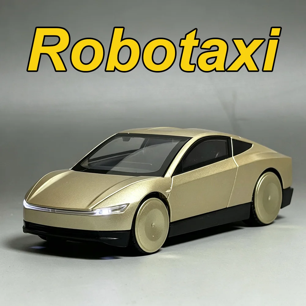 1:32 Robotaxi Alloy Diecast Models Toy Cars Wheel Pull Back Miniature Vehicles Doors Can Opened Car Children's Interactive Toys