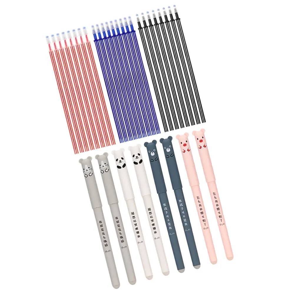 1 مجموعة قابل للمسح 0.35 مللي متر الكرتون جل أقلام للطلاب الكتابة السلس نظيفة محو مكتب اللوازم المدرسية ملاحظة أخذ الأقلام