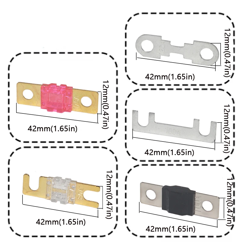 ANS ANL Trumpet Fork Plug Fuse 20A 30A 40A 50A 60A 70A 80A 100A 125A 150A 200A Bolt Fixed Insurance Film ANS-8 Safety Plate Base