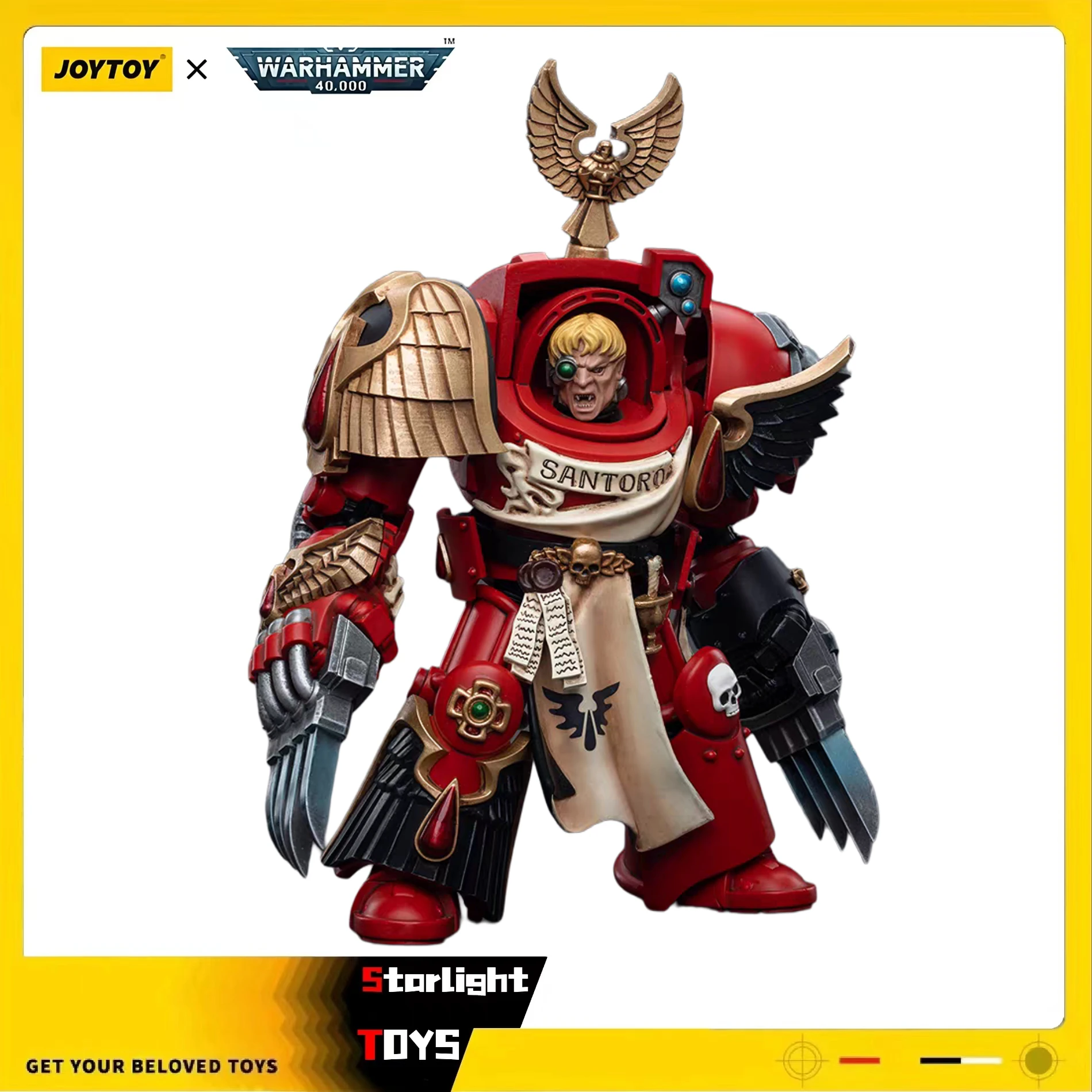

JOYTOY 1/18 Фигурка Warhammer 40K Blood Angels Assault Terminators Sergeant Santoro Игрушечная модель в подарок
