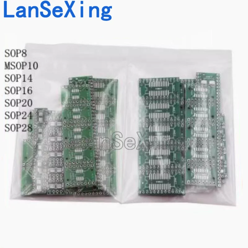 Carte PCB à insertion directe SMT, 7 cartes de conversion, MSOP10, SOT-23, SOP8 ~ 16 ~ 24 ~ 28