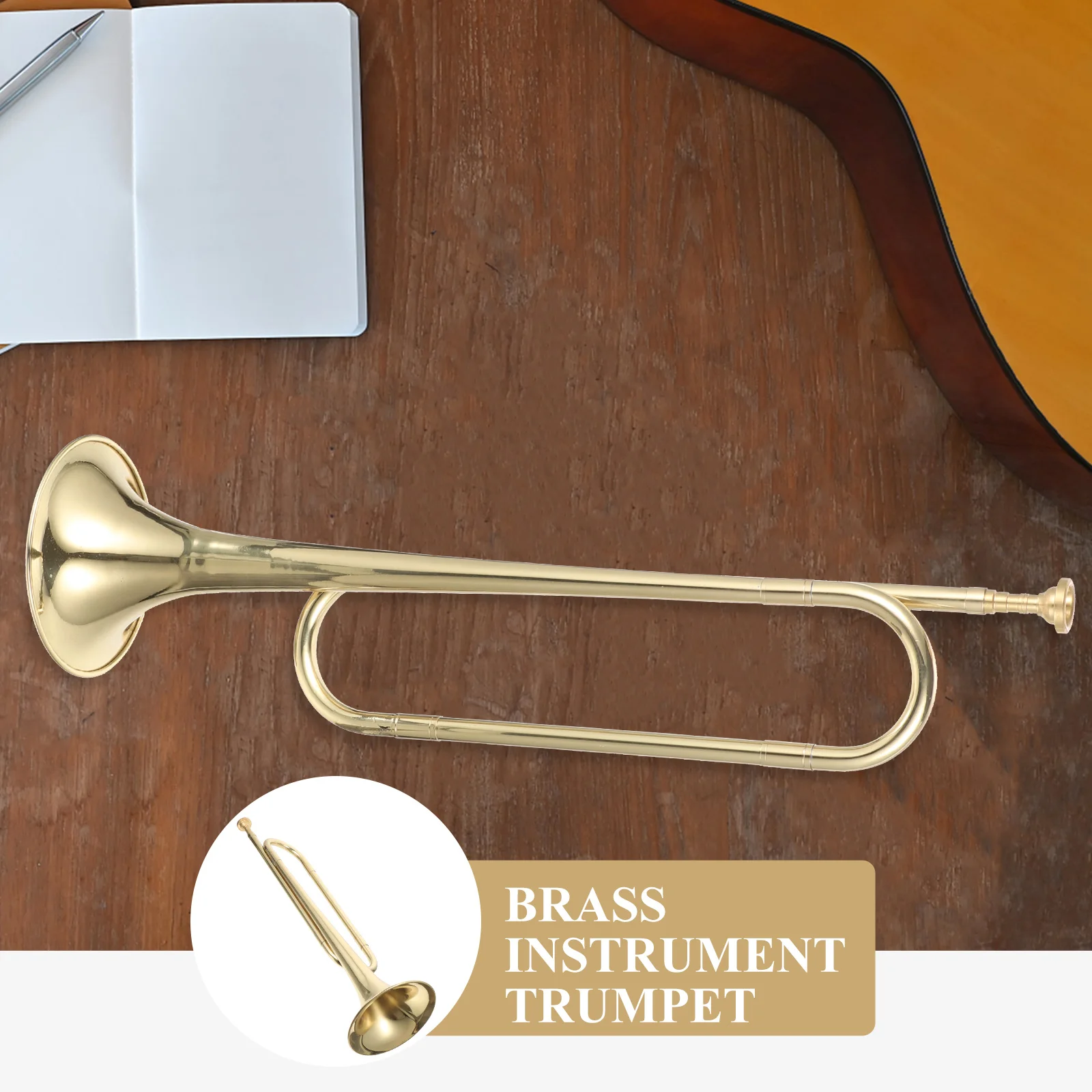 

B Flat Trumpet Durable Brass Instrument High Quality Kids Students Stage Performance Musical Tool Creative Design Office Desk