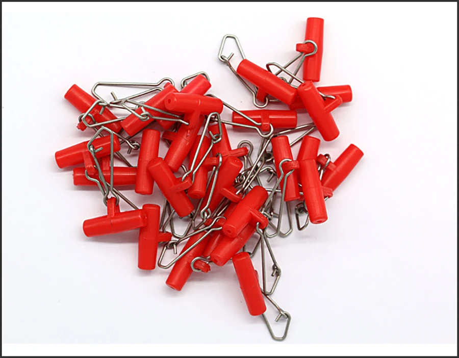 50 Stücke Rot Angeln Wirbel Haken Snaps Angelhaken Linie Heavy Duty Stecker Meer Wirbel Roll Snap – Detail 4