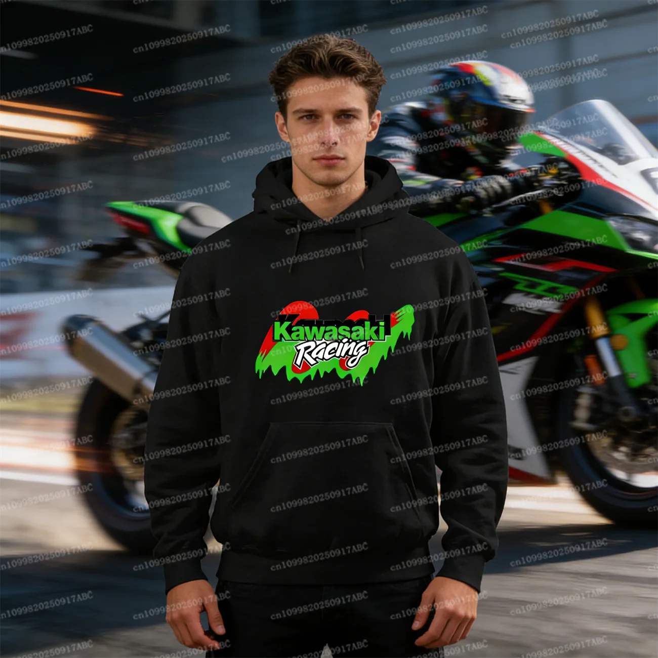 

（Kawasaki）Spring and Autumn New Kawasaki Motorcycle Men's Hooded Y2K Hoodie Fashion Street Sports Shirt Women Hoodie Motorcycles