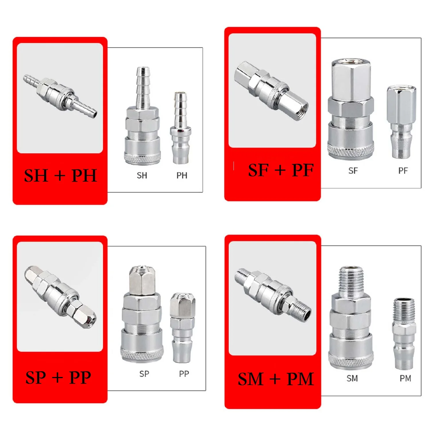 2 個クイックリリースエアラインホース継手カプラーコネクタコンプレッサー SH20 PH20 SP PP エアコンプレッサー用防錆/腐食抵抗