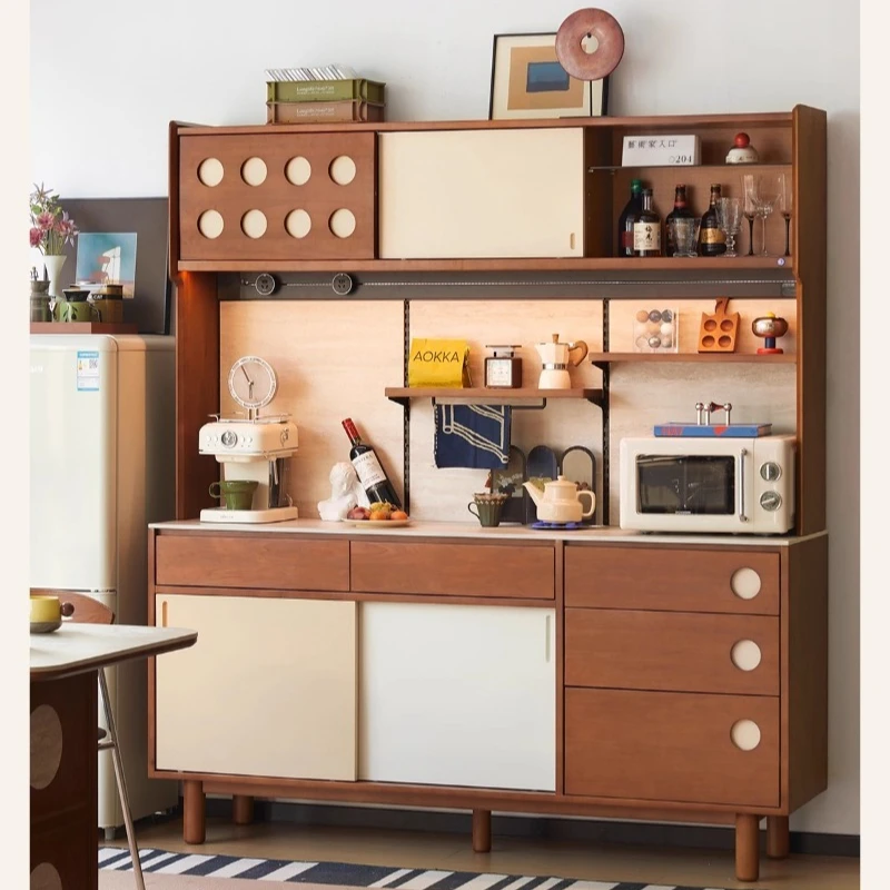 

medieval style cave stone slab against the wall, integrated wine cabinet, storage cabinet, tea cabinet, coffee cabinet