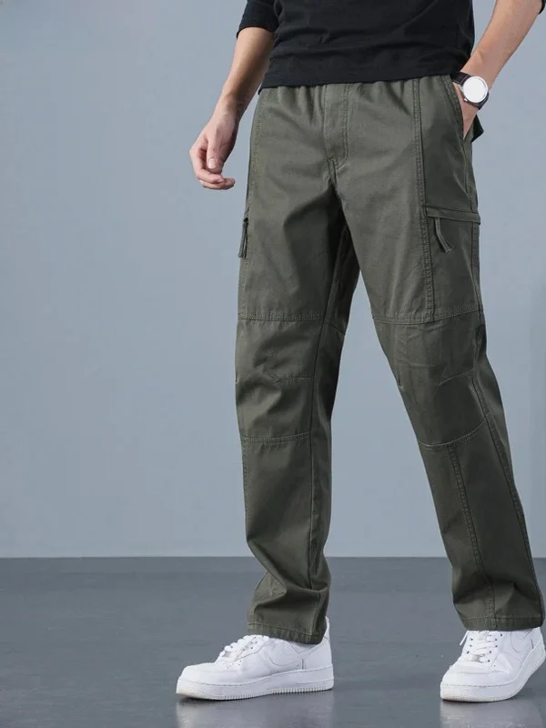 

Military een Waed out Trousers Men's Trendy Brand Multi ket Straight Leg Workwear Pants plus Size Loose Casual Long Tr...