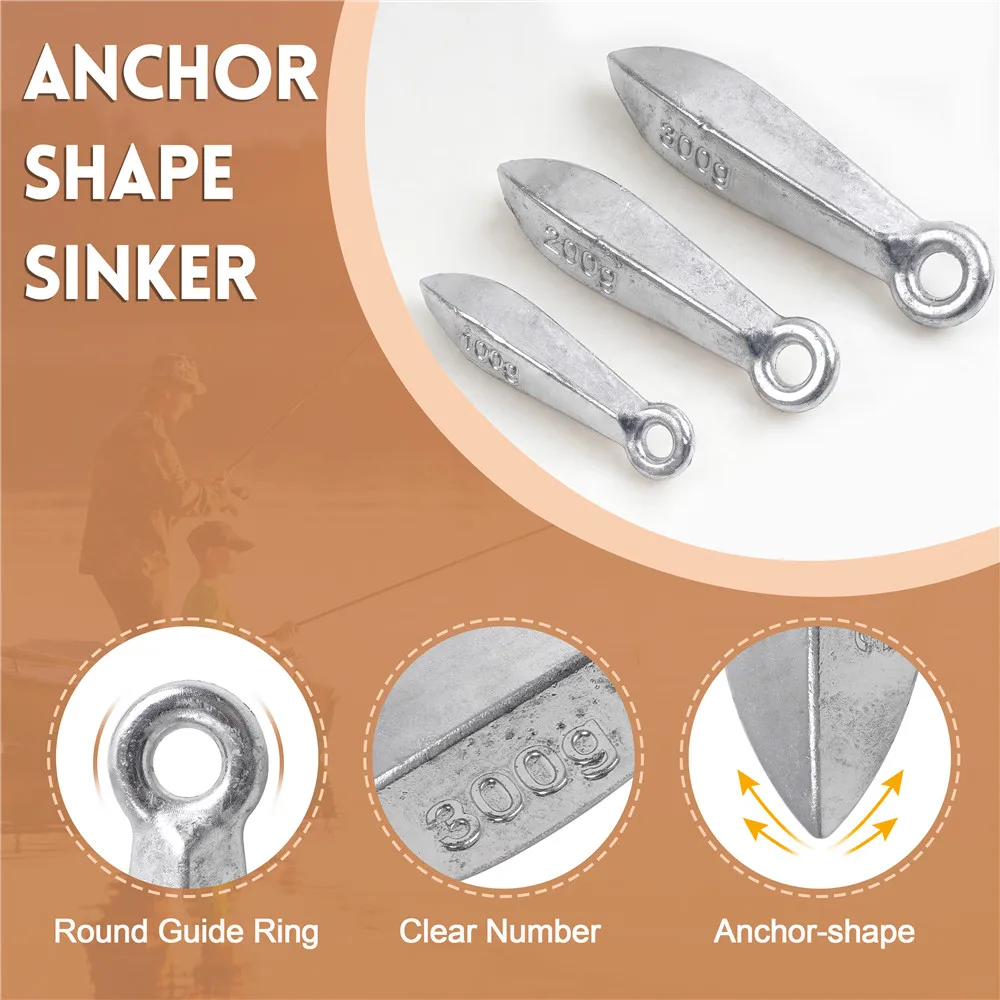 100/200/300g Bank Fishing Weights Sinker Longshot Cast Weights Saltwater Fishing Sinkers for Tuna Shark Big game Fishing tackle