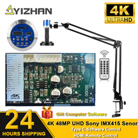 4K Digital Microscope for Electronics 48MP Type-C HDMI Camera 150X C Mount Zoom Lens with Ring Light Professional  Micro Scope