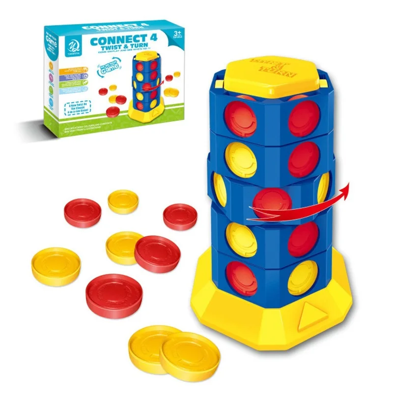 3D Maze Connect Four Four-in-a-Row Rotatable Educational Strategy Board Game Parent-Child Interactive Toy Gift for Kids Family