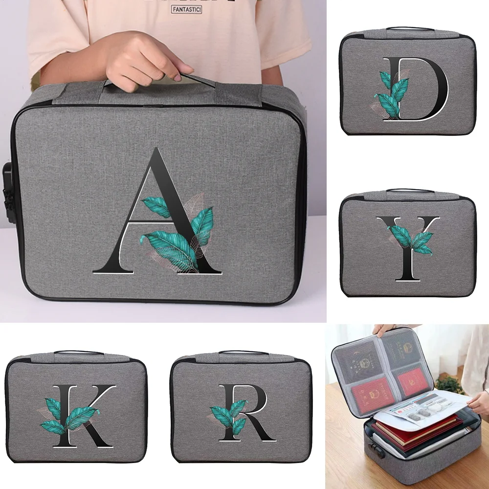 Documents Bags Organizer Case Men Women Travel Credentials Credit Card Storage Bag Left Letter Print Waterproof Luggage Handbag