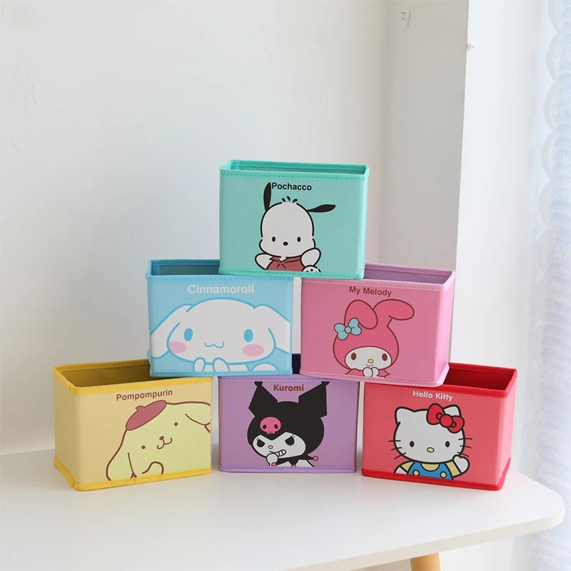 

Hello Kitty My Melody Anime Kawaii Sanrio Desktop Cosmetics Storage Box Cute Kuromi Cartoon Packing Case Toys for Girls