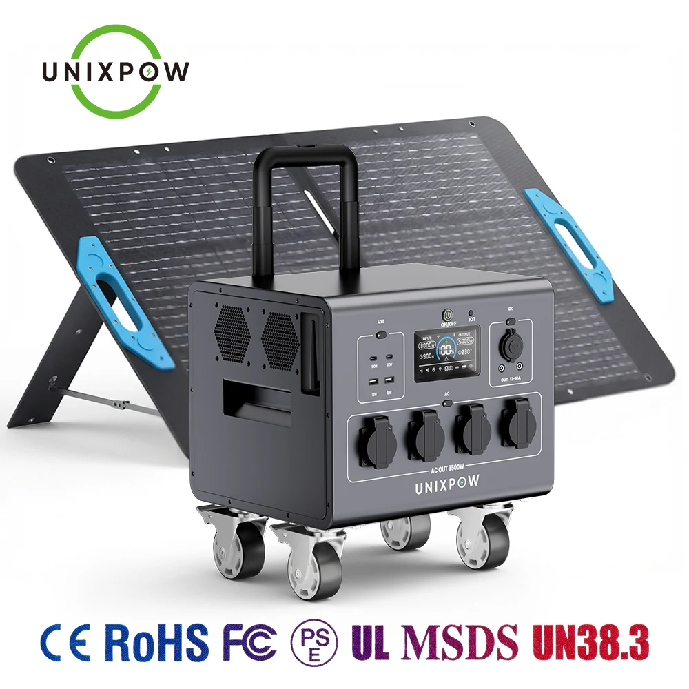 3000W Generator Portable Emergency Power Station Solar Generator Energy Storage Power Supply with Uninterruptible Power Supply