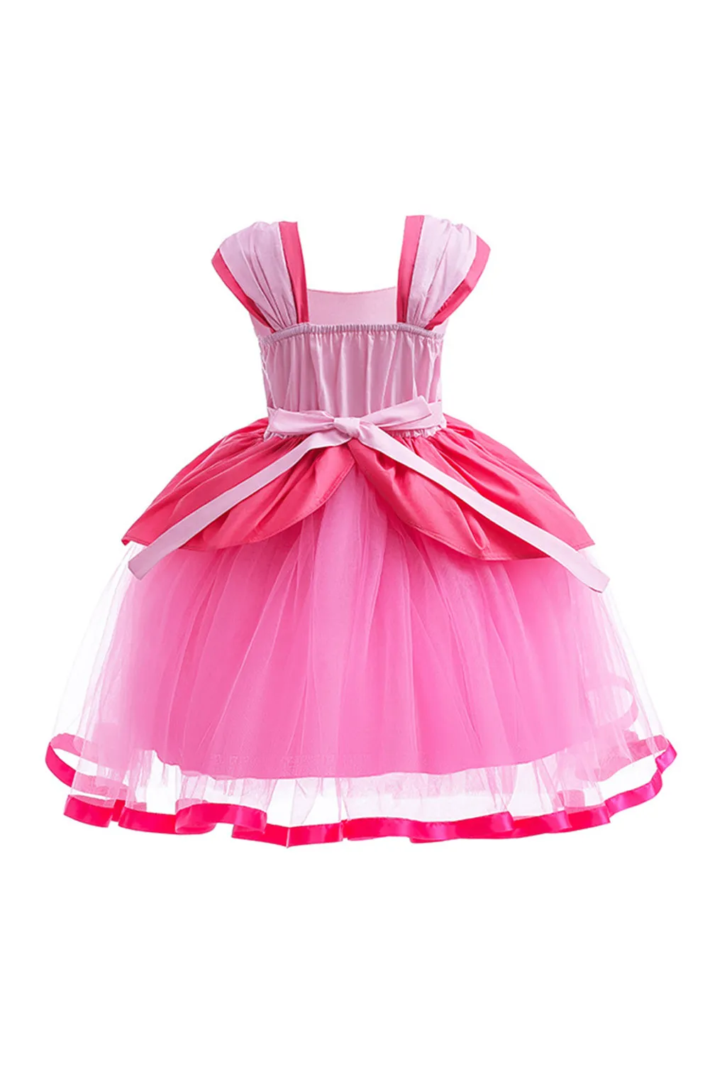 Pfirsich Cosplay Mädchen weißes Kleid Kinder Anime Spiel Film Bros Prinzessin Rollenspiel Fantasia Outfit Kinder Phantasie verkleiden Party Stoff