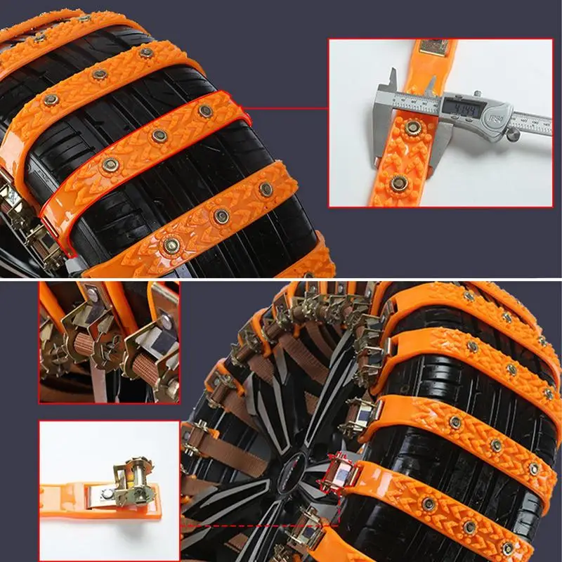 

Car Tire Snow Chain Universal Winter Snow Escape Emergency Anti ski Wear-Resistant With Fit No Shaking Snow Chains For Long term