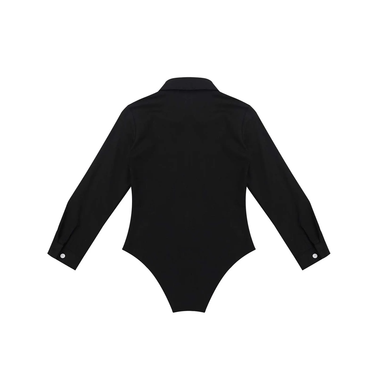 Kids Boys One-Piece Dance Costume Long Sleeves Lapel Romper Shirt Gymnastics Leotard Bodysuit Modern Latin Ballroom Dance Wear