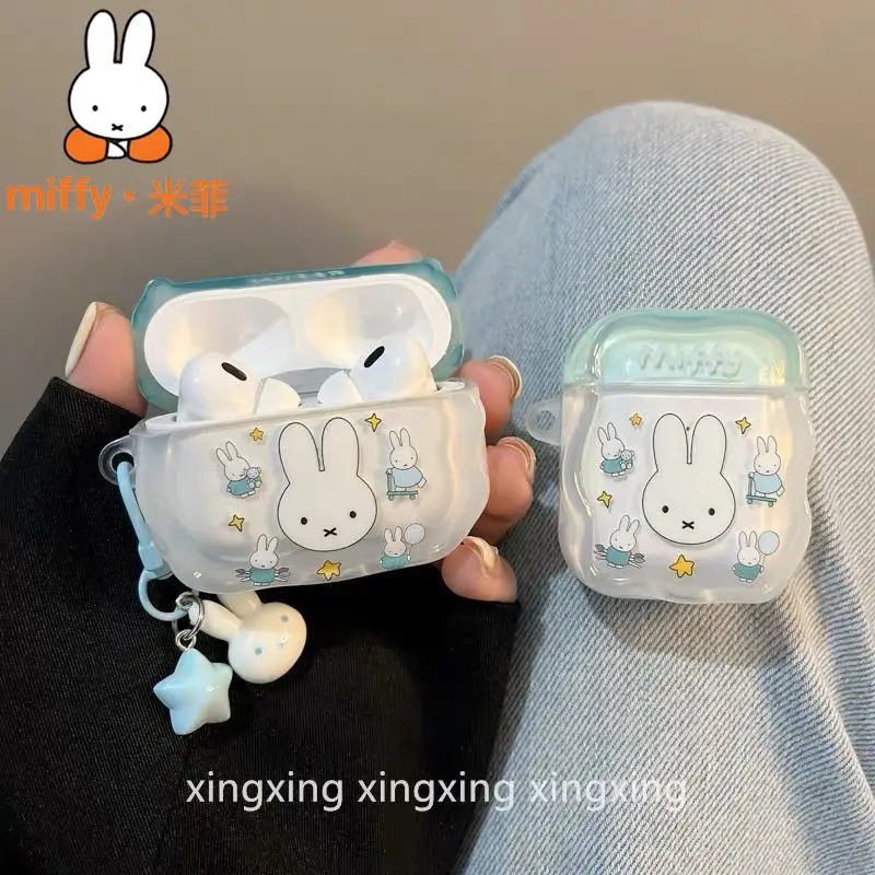 Miffy Rabbit Case for Apple AirPods Pro 3rd 2nd Gen AirPods 4 Headphone Cover Cute Protective Shell Shockproof Anti-scratch Gift
