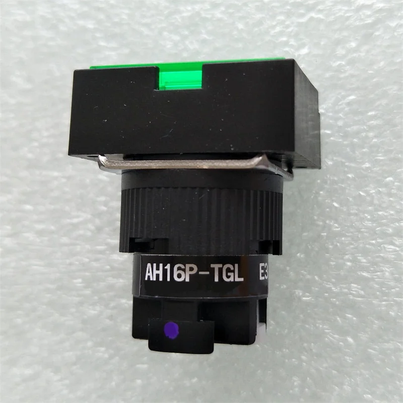 Original AH16P-TGLGXE3 16mm Momentary Push Button Switch Green LED 24V IP65 for Panel