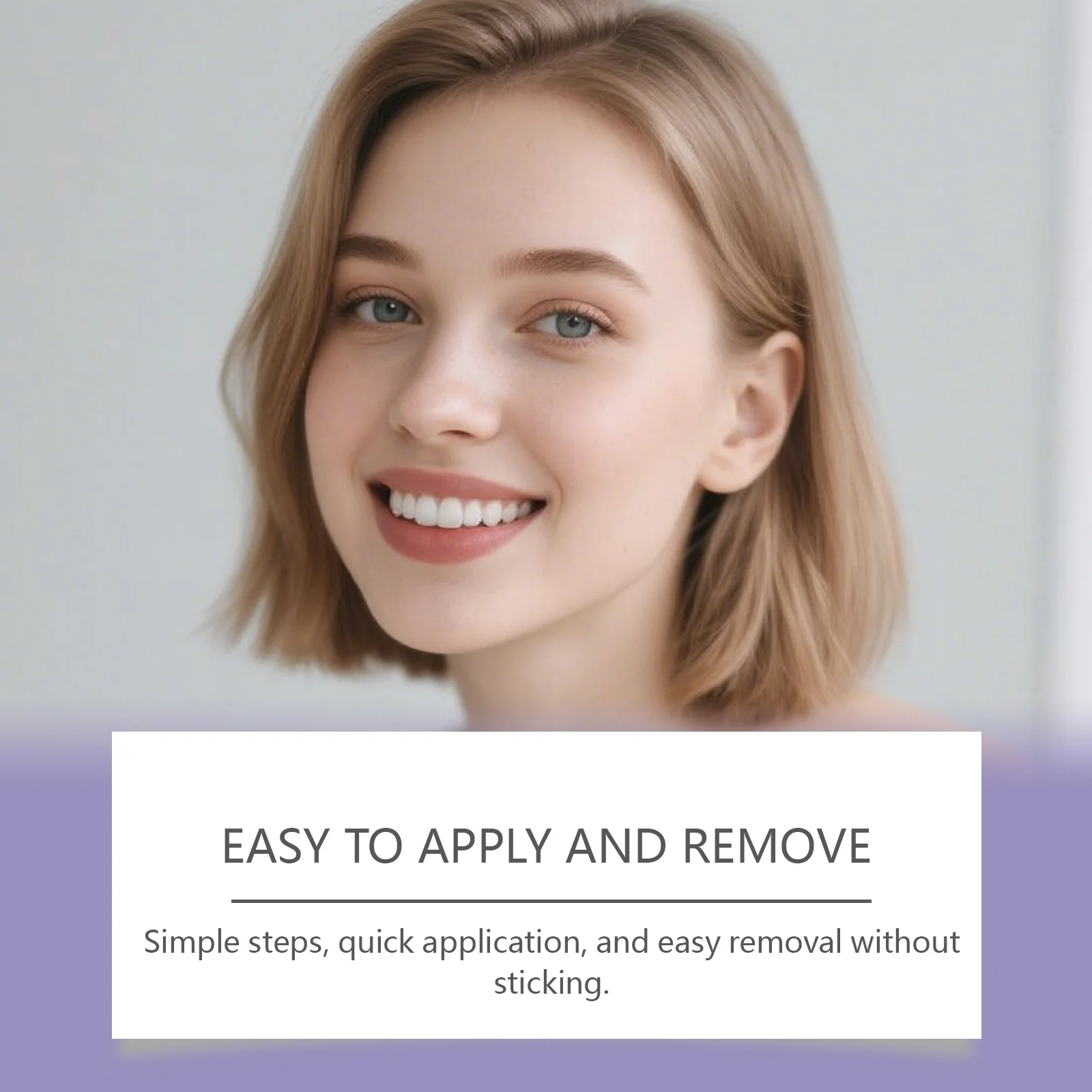 Purple Glossy Teeth Whitening Strips Easy To Remove Stains Gentle Teeth Care Bright Shiny Teeth Bleaching Strips