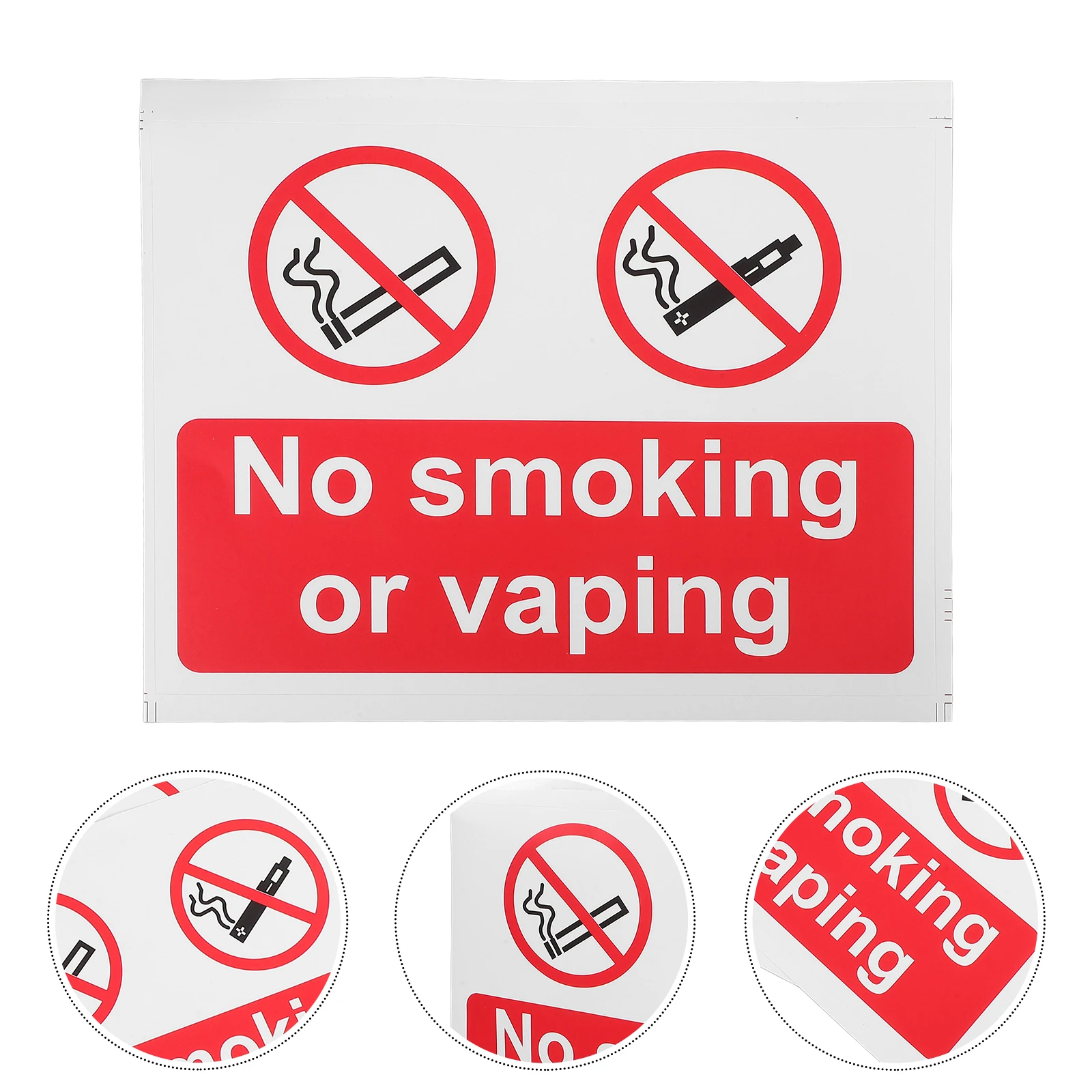 

5 Pcs No Smoking Notice Stickers Adhesive Labels Outdoor Instruction Easy to Mount Paper Car Safety