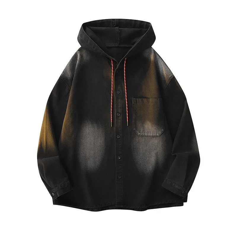 Spring and Autumn new loose daily high quality comfortable American vintage plus size men's multi-colored denim jacket M-3XL