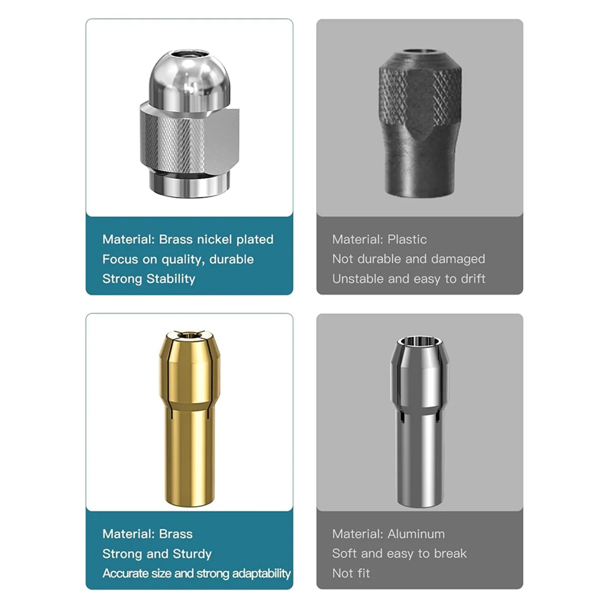 ELBA_Drill Chuck Collet Set for Dremel, Chuck Shank Rotary Tool