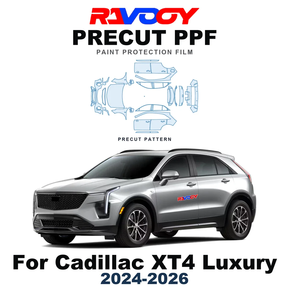 Precut PPF For Cadillac XT4 Luxury 2024-2026 8.5mil TPU Paint Protection Film Hood Bonnet Bumper Headlight Self-Healing Fenders