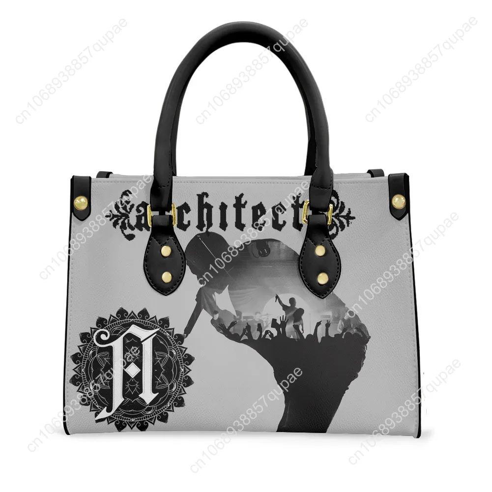 Architects British band Tote Bag Purse Womens Mens Personalized Text Image PU Leather Handbag Business Shopping Gift Bags