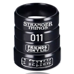 Trendy 8mm Stranger Friends Don't Lie 011 I Believe Stainless Steel Rings for Women Men Fashion Charm Jewelry Accessories Gifts