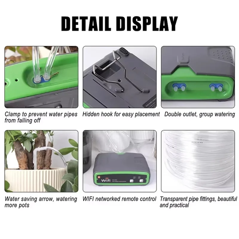 ABKJ-Tuya Wifi Máquina de rega com bomba dupla Sistema automático de irrigação por micro-gotejamento Sistema de controle de plantas