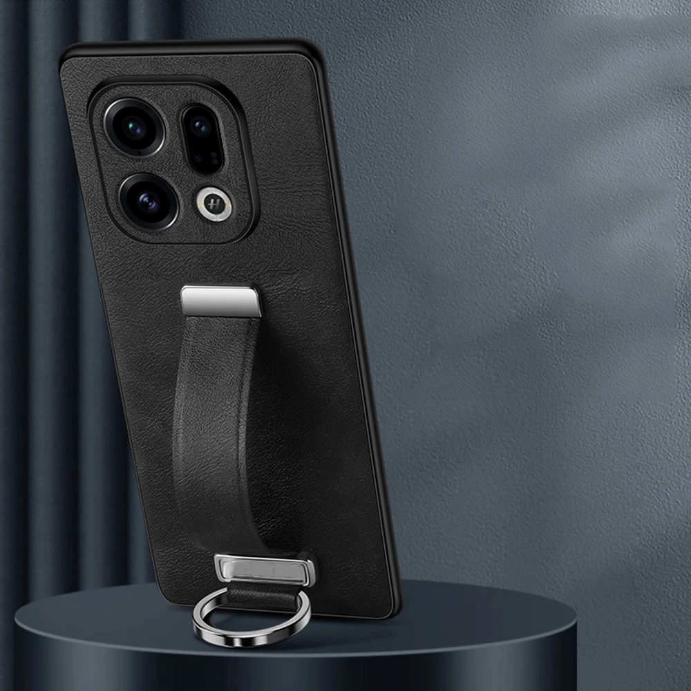 For Oppo Find X9/X9 Pro Case Fashion Retro Phone Cover Kickstand Wrist Strap Camera Protection Shockproof Stand Soft Slim Anti