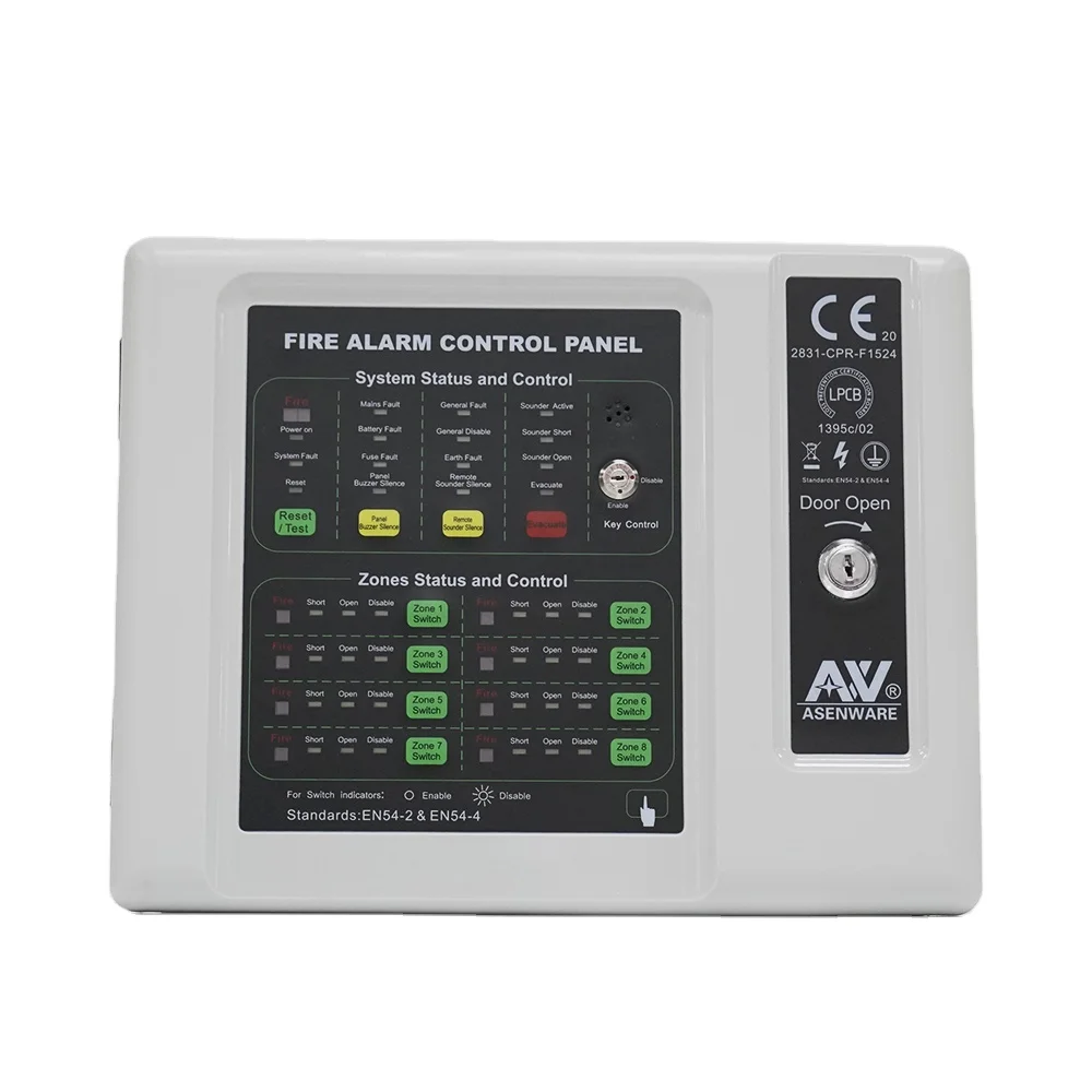 Asenware Fire Alarm system 2 zone Conventional fire alarm Control panel